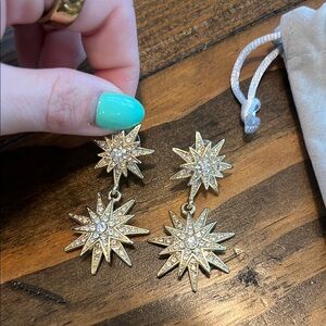 BaubleBar gold starburst earrings